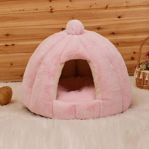 Plush Cat Cave Bed